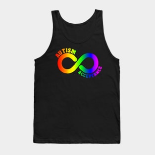 Autism Acceptance With Rainbow Infinity Symbol Tank Top